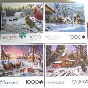 Buffalo Games Puzzles - Set of 4 Winter themed, 1000 pieces